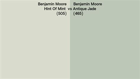 Benjamin Moore Hint Of Mint Vs Antique Jade Side By Side Comparison