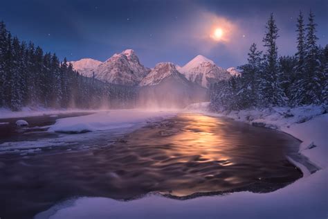 Wonder Of Moonlight Morants Curve Alberta Fine Art Photography
