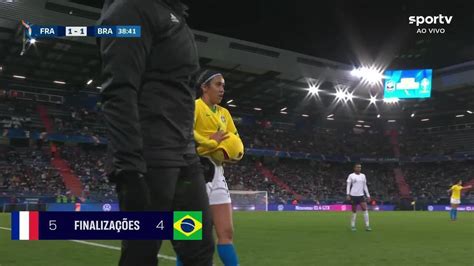 Aos 38 Min Do 1º Tempo Impedimento De Delphine Cascarino Do França Contra O Brasil Futebol Ge
