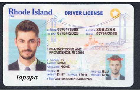 Rhode Island Driving License Best Scannable Ids Front And Back