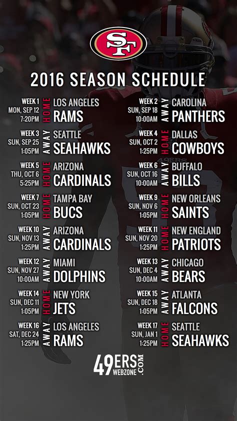 49er Schedule Printable Customize And Print