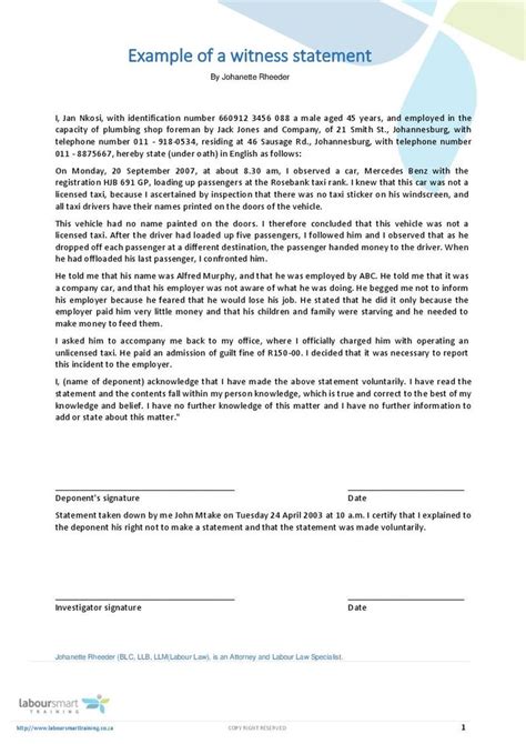 Address and occupation position statements aps. Character Witness Statement Sample | Master of Template ...