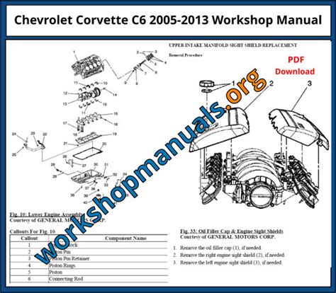Chevrolet Corvette C6 Workshop Repair Manual 2005 2013 Download Pdf