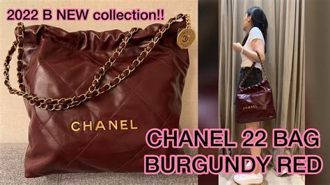 Chanel 22 Bag In Burgundy Red Small 22b New Collection Unboxing
