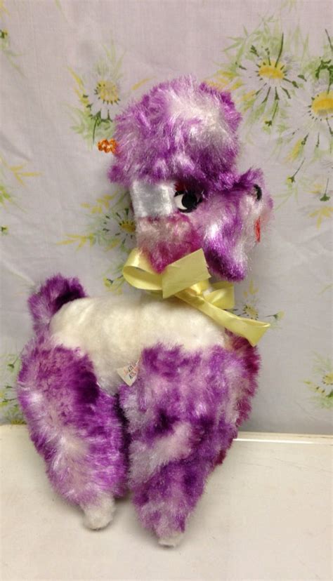 Vintage 1950s Stuffed Purple Poodle Superior By Ourcolorfulearth