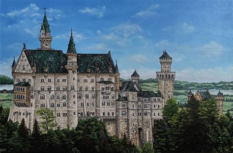 Neuschwanstein Castle Painting By Mariia Gnyniuk Saatchi Art