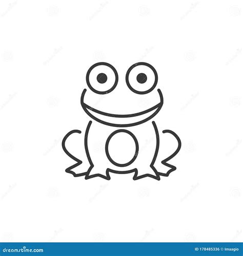 Frog Outline Icon Animal Vector Illustration Stock Vector