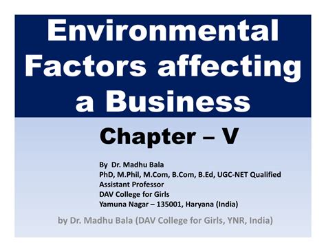 Pdf Environmental Factors Affecting A Business