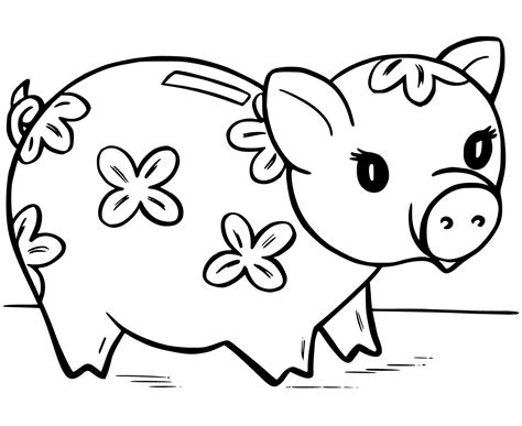 Piggy Bank Coloring Page at GetColorings.com | Free printable colorings