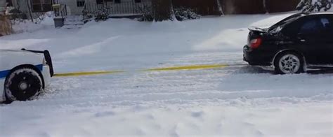 Subaru Impreza Wrx Pulls Dodge Charger Police Car Out Of Snow