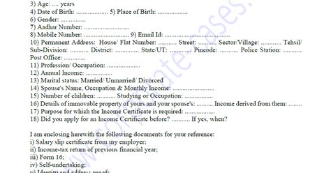 Please download the form and approach with same to the given address. Income Certificate Format Jk - Income certificate is ...