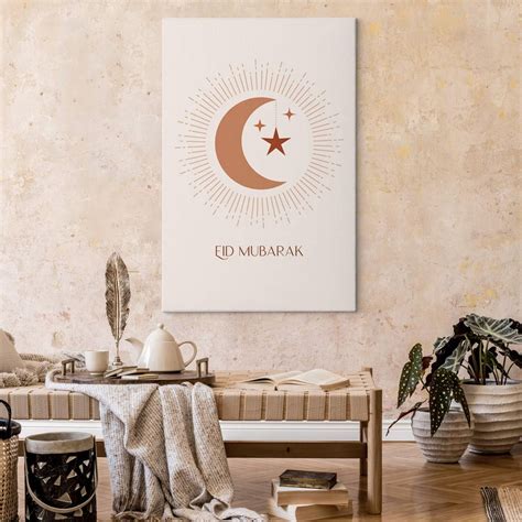 Canvas Eid Mubarak Bij Maansikkel Wall Artnl