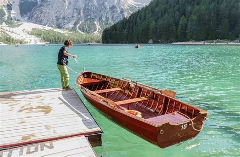 Braies Lake Of Italy Me With My Suitcase