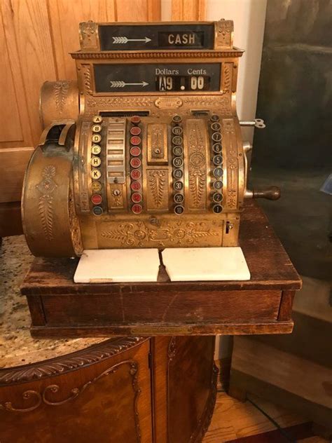 The first cash register was patented in 1879 by a dayton, ohio saloonkeeper who was fed up with. Antique National Brass Cash Register As is! H 22" W 20" D ...