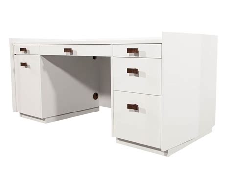 Modern White Lacquered Executive Desk Normandie By Baker Furniture
