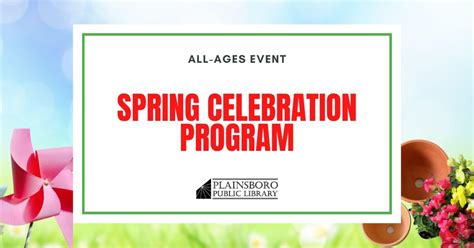 Spring Celebration Program Plainsboro Public Library