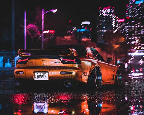 1280x1024 Mazda Rx7 City Night Lights 4k Wallpaper1280x1024 Resolution