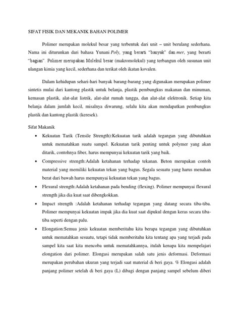 Check spelling or type a new query. Sifat Fisik Dan Mekanik Bahan Polimer
