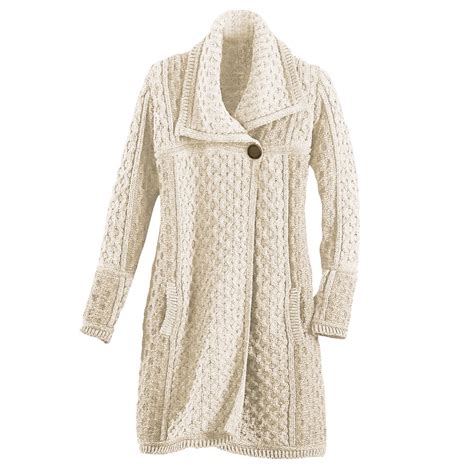 Honeycomb Cable Knit Long Sweater Coat Ebay