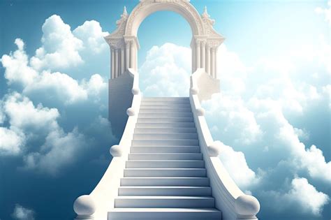 Holy Stairway To Heaven With Door Leading To Paradise Stock Image