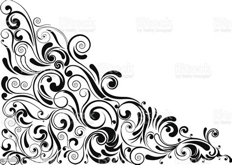 Swirl Floral Black Corner Stock Illustration Download Image Now Istock