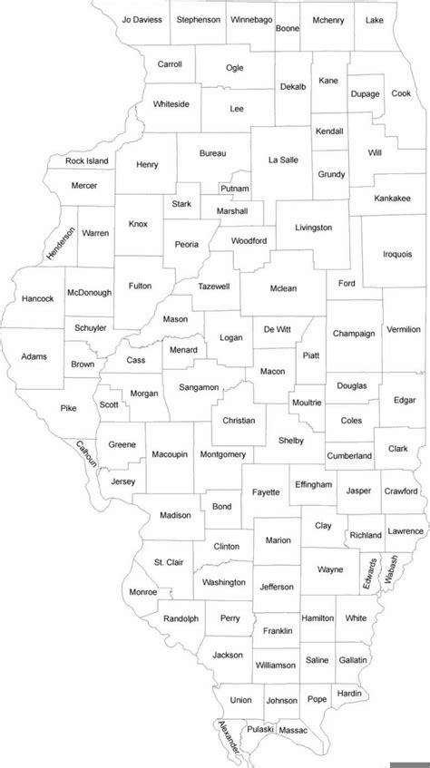 Illinois County Map with County Names Free Download