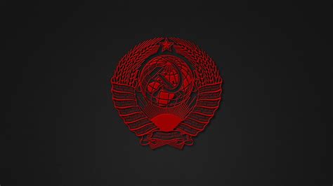 Hd Wallpaper Red Flag Ussr Coat Of Arms The Hammer And Sickle The