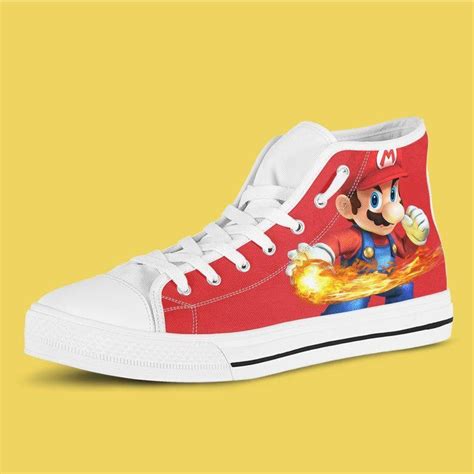 Super Mario Custom High Top Super Mario Canvas Shoes Nintendo Printabl