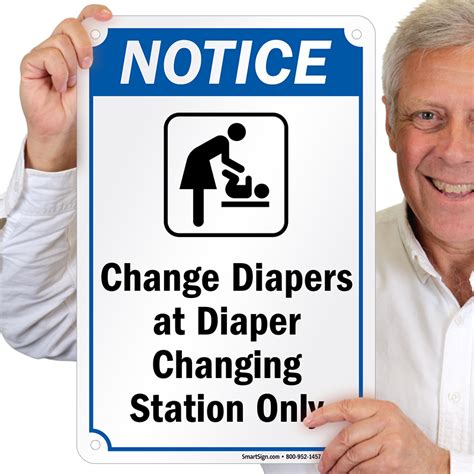 Change Diapers At Diaper Changing Station Notice Sign Sku S 7719