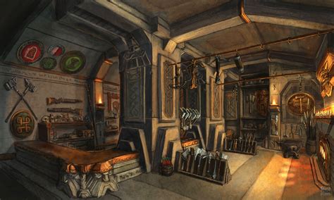 Dwarven Throne Room Fortress Concept Art Fantasy Dwarf Dwarven City