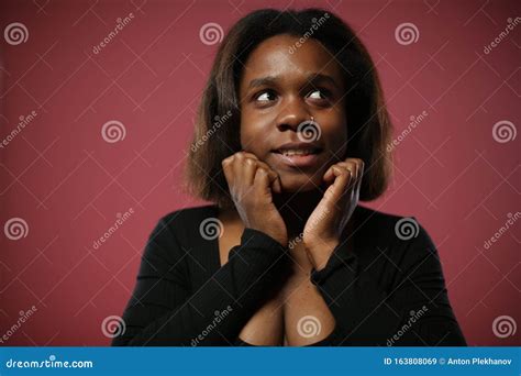 Portrait Of A Black Woman In Joyful Expectation Stock Image Image Of