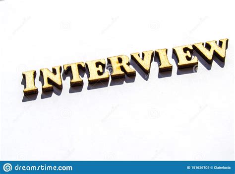 Interview A Word Of Wooden Vintage Letters To Represent The Meaning Of