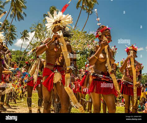Traditional Milamala Dance Of Trobriand Islands During The Festival Of
