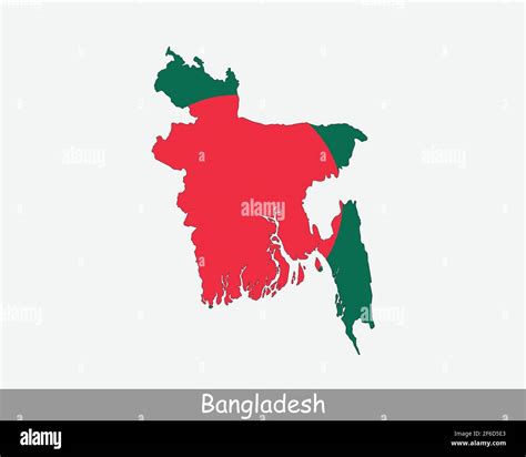 Bangladesh Map Flag Bangladeshi Map With The National Flag Isolated On