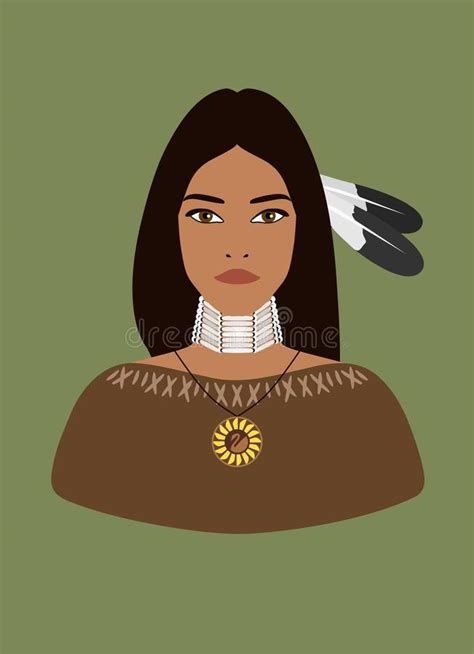 Beautiful Woman Native American Costume Stock Illustrations 458 Beautiful Woman Native