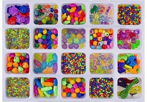 Colourful Beads Set Diy Kit 20 Types Of Beads Jewellery Making Toys