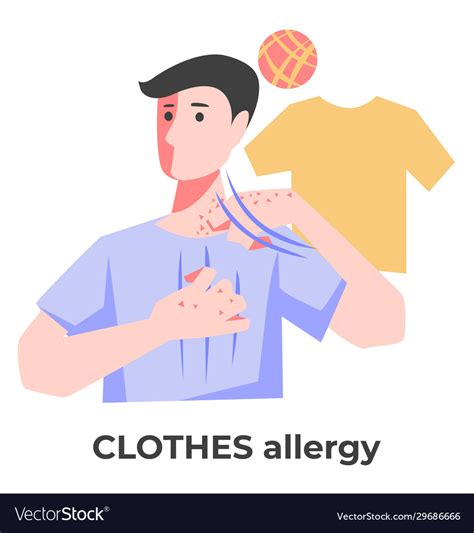 Dermatitis Or Clothes Allergy Man Itching Skin Vector Image