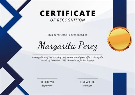 Canva Certificate Of Appreciation