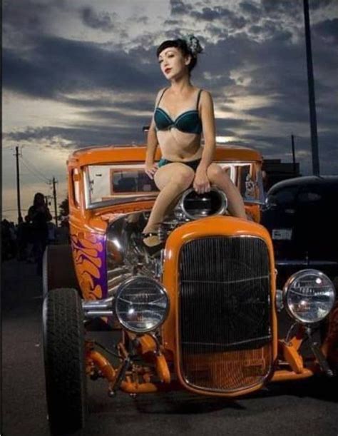 Beautiful Orange Hot Rod Rat Rod Girls Car Girls Pinstriping