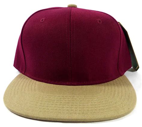 Wholesale Blank Snapback Hats Caps Burgundy Khaki