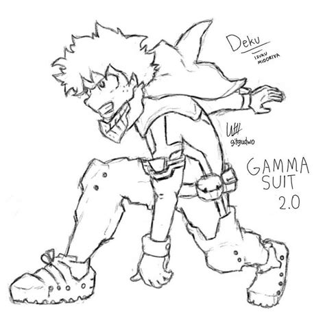 Deku Gamma Suit 20 Sketch By Gitgudwo On Deviantart