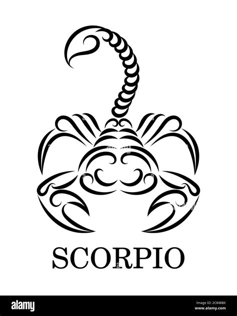 Línea Negra Vector Logo De Un Escorpión Es Signo Del Zodiaco De