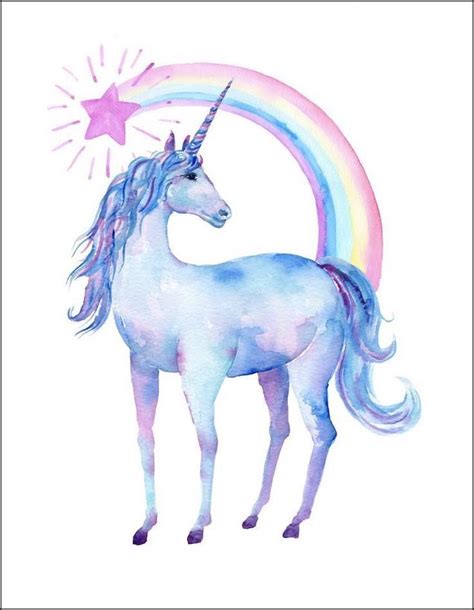 Rainbow Over A Unicorn Unicorn Drawing Easy Watercolor Painting On