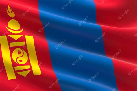 Premium Photo Flag Of Mongolia 3d Illustration Of The Mongolian Flag