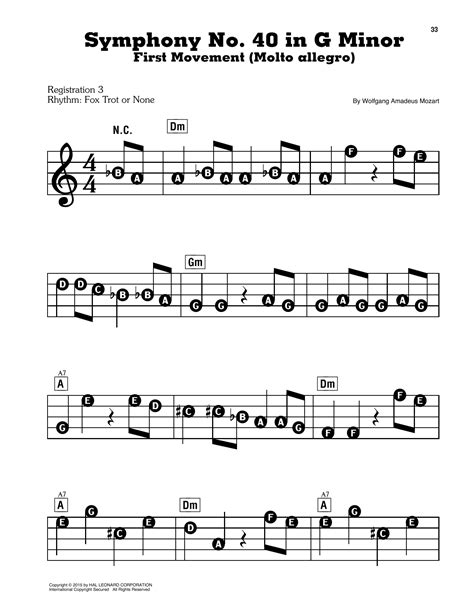 Symphony No 40 In G Minor First Movement Excerpt Sheet Music Wolfgang Amadeus Mozart E Z