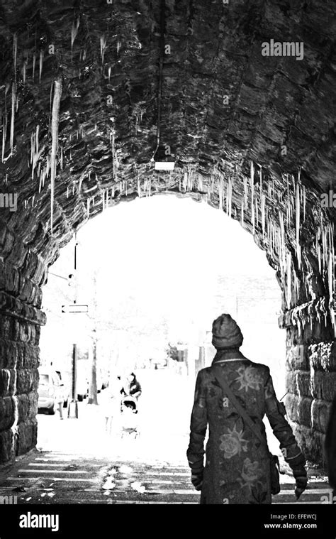 Walking Through Tunnel Black And White Stock Photos And Images Alamy