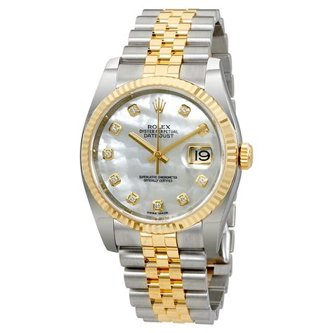 Rolex Oyster Perpetual Datejust 36 Mother Of Pearl Dial Stainless Steel