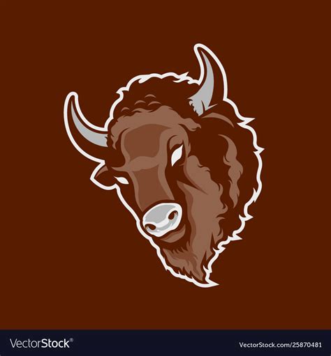 Bison Head Logo Mascot Concept Royalty Free Vector Image
