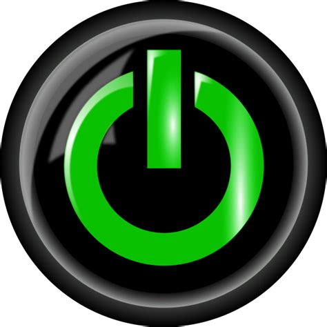 Power Button Green And Black Free Svg