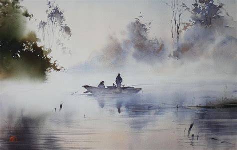 Ilya Ibryaev - Morning - watercolor - 53х35 cm … | Watercolor landscape paintings, Watercolor ...